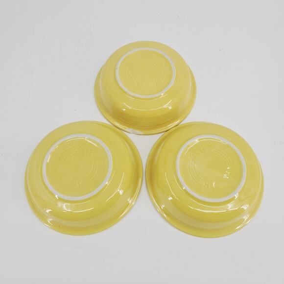 3 HLC Fiesta Yellow Medium Bistro Bowls Ceramic Homer Laughlin Kitchenware 6-7/8 - Picture 3 of 9